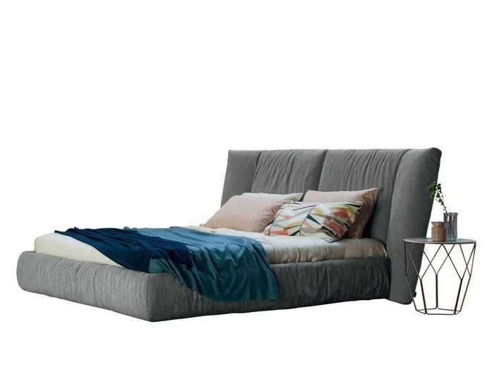 Кровать Prizma 180х200 серого цвета с ортопедической решеткой Кровать Prizma 180х200 серого цвета с ортопедической решеткой