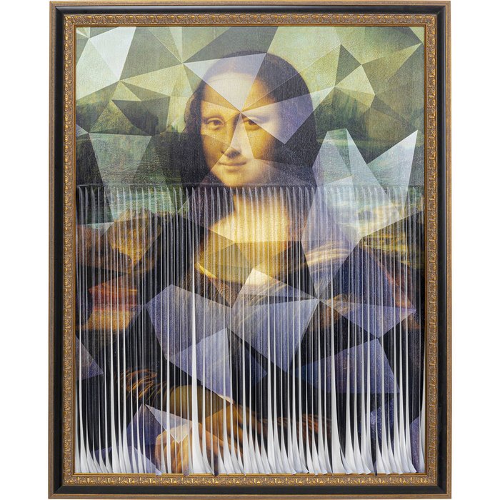 Картина Mona Lisa 130х163 в раме черно-золотого цвета