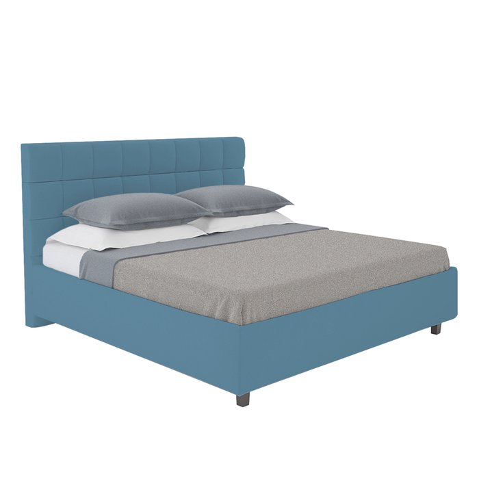 Кровать Wales с обивкой из велюра цвета Морской волны 200х200  - купить Кровати для спальни по цене 102000.0