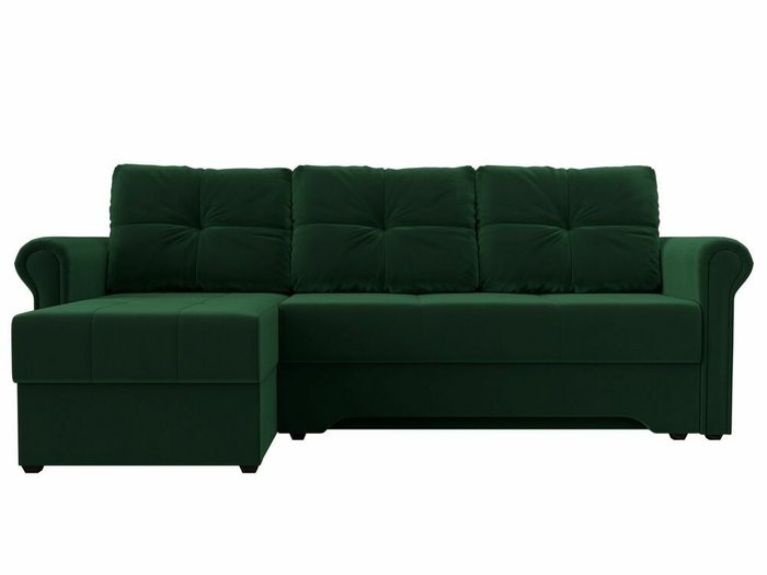 Угловой диван-кровать Леон зеленого цвета левый угол - купить Угловые диваны по цене 42999.0