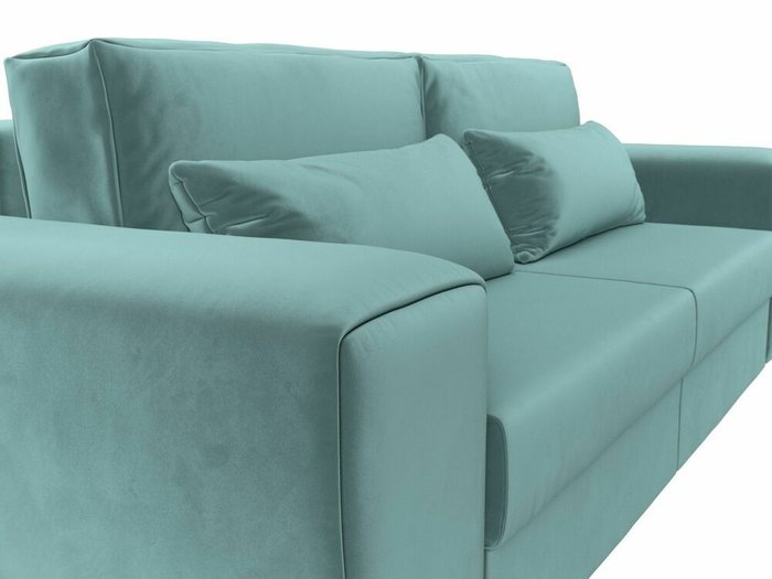 Прямой диван-кровать Лига 008 бирюзового цвета - лучшие Прямые диваны в INMYROOM