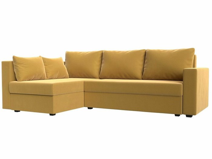 Угловой диван-кровать Мансберг желтого цвета левый угол