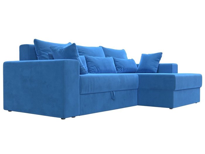Угловой диван-кровать Мэдисон темно-голубого цвета правый угол - лучшие Угловые диваны в INMYROOM