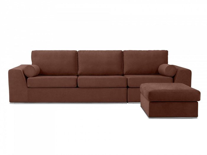 Угловой диван-кровать Igarka коричневого цвета
