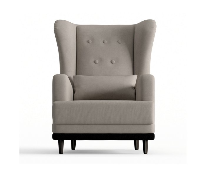Кресло Лорд в обивке из велюра светло-серого цвета - купить Интерьерные кресла по цене 13290.0
