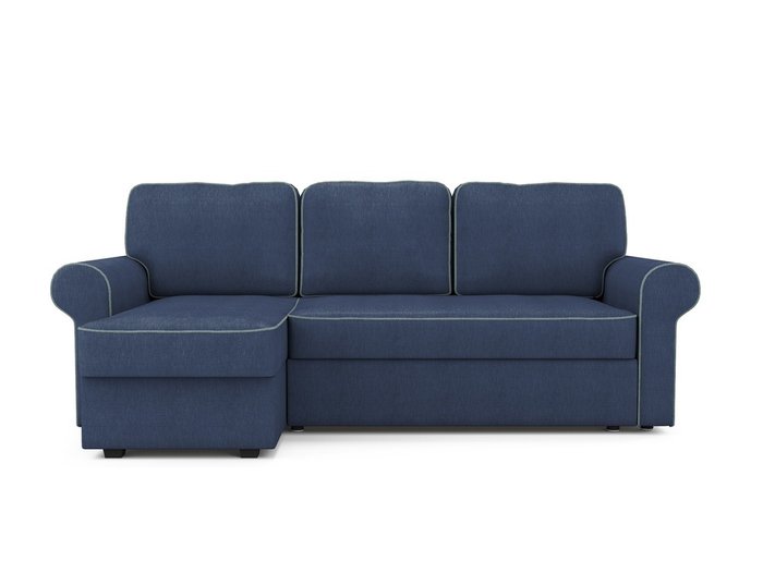 Угловой раскладной диван Tulon левый синего цвета