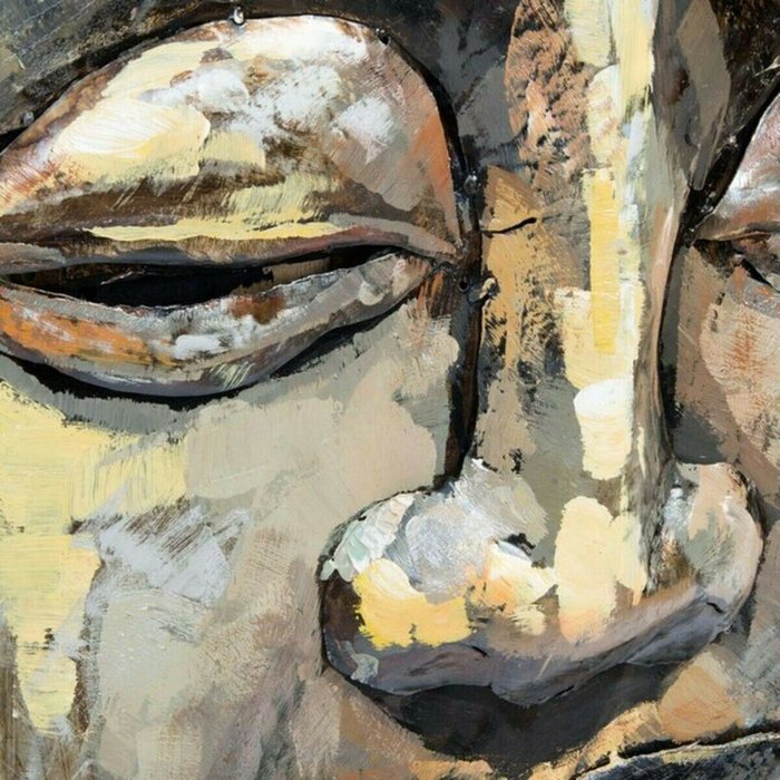Картина Buda Деревянный Металл Восточный Будда (80 x 80 x 7 cm) - лучшие Картины в INMYROOM