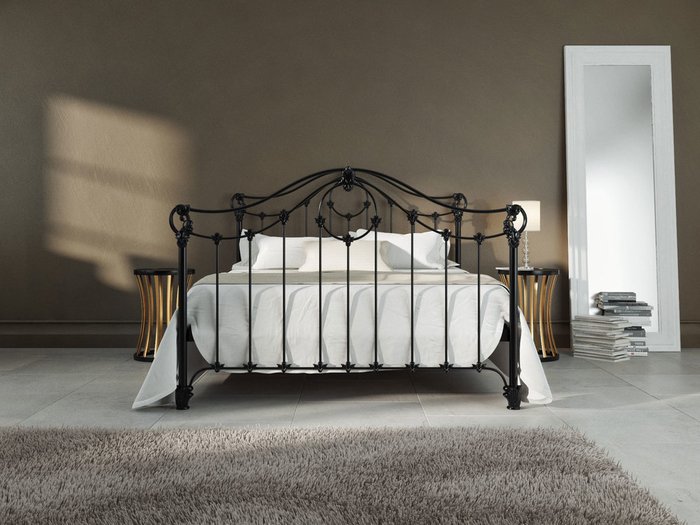 Кровать Сильва 180х200 черно-глянцевого цвета