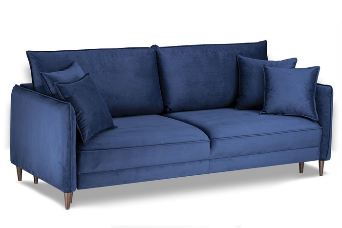 Прямой диван-кровать Йорк Премиум синего цвета - лучшие Прямые диваны в INMYROOM