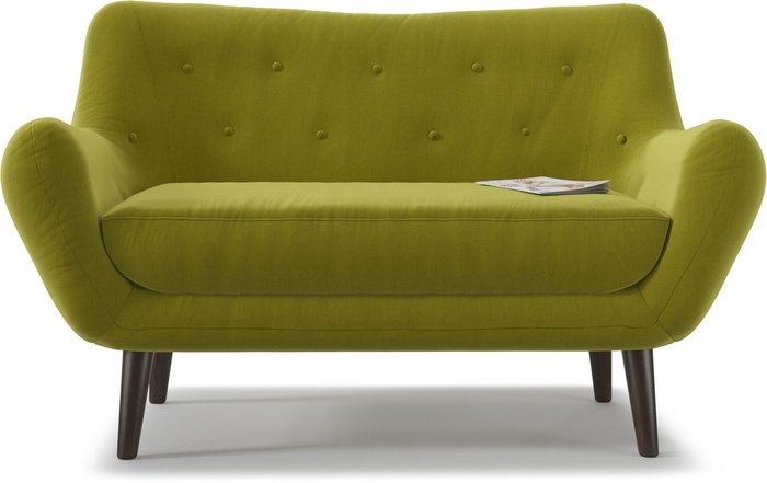 Диван прямой Элефант Green зеленого цвета - купить Прямые диваны по цене 13550.0
