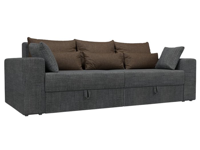 Прямой диван-кровать Мэдисон серо-коричневого цвета