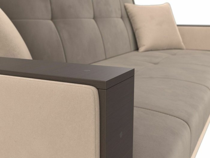 Прямой диван-кровать Валенсия коричнево-бежевого цвета - лучшие Прямые диваны в INMYROOM