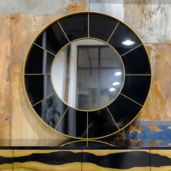 Настенное зеркало Плутон в раме с черным зеркальным стеклом - купить Настенные зеркала по цене 46000.0