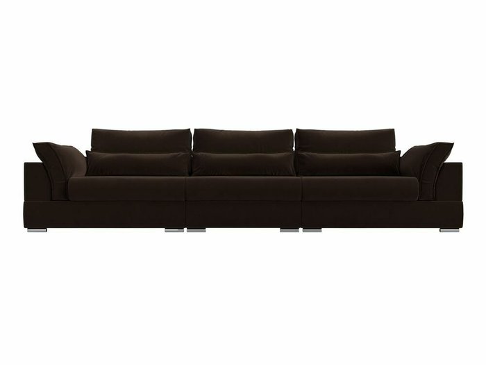 Прямой диван-кровать Пекин Long коричневого цвета - купить Прямые диваны по цене 99999.0