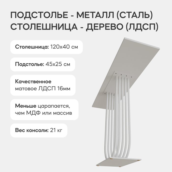 Консоль Arfeo 120 белого цвета - лучшие Консоли в INMYROOM