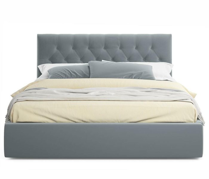 Кровать с подъемным механизмом и двумя тумбами Verona 160х200 серого цвета - купить Спальные гарнитуры по цене 34970.0
