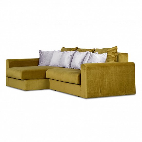 Угловой диван-кровать Мэдисон Лувр оливкового цвета - лучшие Угловые диваны в INMYROOM
