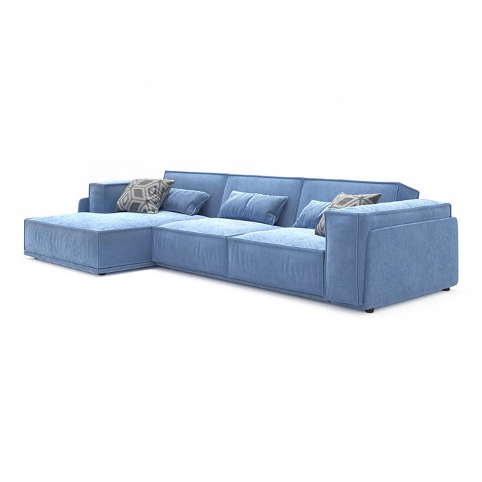 Диван-кровать Vento light угловой голубого цвета - лучшие Угловые диваны в INMYROOM