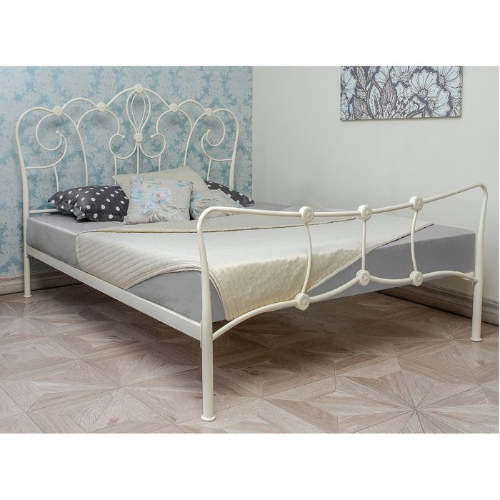 Кровать двуспальная Agata 160х200 бежевого цвета Кровать двуспальная Agata 160х200 бежевого цвета