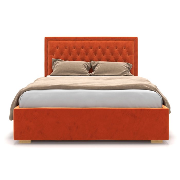  Кровать Celine оранжевого цвета с подъемным механизмом 140х200 - лучшие Кровати для спальни в INMYROOM