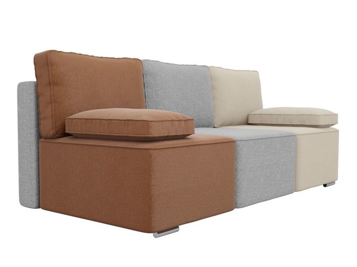 Прямой диван-кровать Радуга коричнево-серо-бежевого цвета - лучшие Прямые диваны в INMYROOM