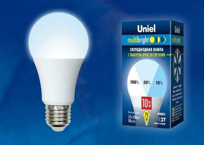 Лампа светодиодная (UL-00002372) E27 10W 4000K груша матовая LED-A60-10W/NW/E27/FR/MB PLM11WH - купить Лампочки по цене 209.0