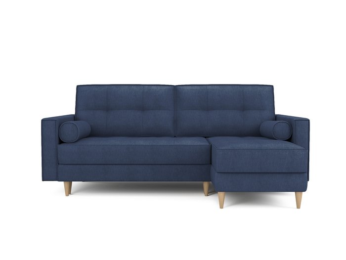 Угловой раскладной диван Отто правый синего цвета