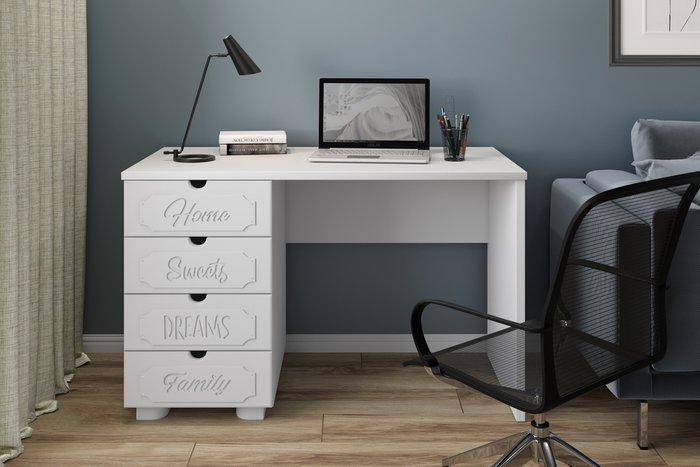Стол письменный Дримстар белого цвета - лучшие Письменные столы в INMYROOM