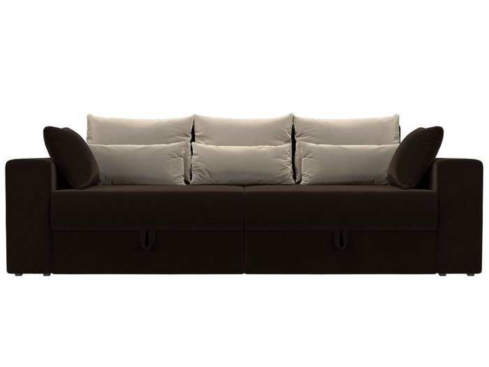 Прямой диван-кровать Мэдисон коричнево-бежевого цвета - купить Прямые диваны по цене 38990.0