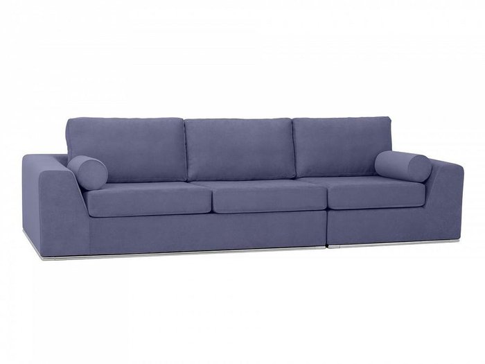 Модульный диван-кровать с пуфом Igarka синего цвета  - купить Прямые диваны по цене 151900.0