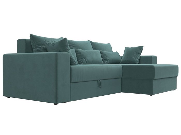 Угловой диван-кровать Мэдисон темно-бирюзового цвета  - лучшие Угловые диваны в INMYROOM