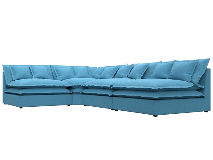 Угловой диван Лига 040 голубого цвета левый угол - лучшие Угловые диваны в INMYROOM
