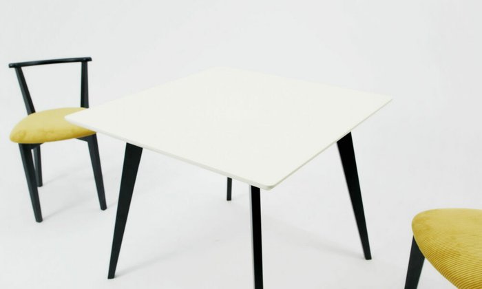 Обеденный стол Arki М 90 черно-белого цвета - купить Обеденные столы по цене 19490.0
