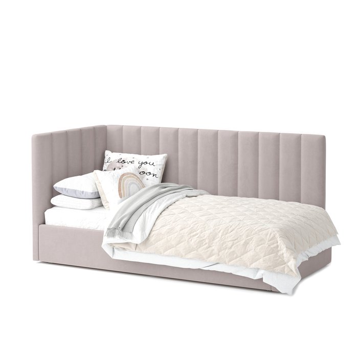 Кровать Меркурий-3 80х190 пыльно-розового цвета с подъемным механизмом