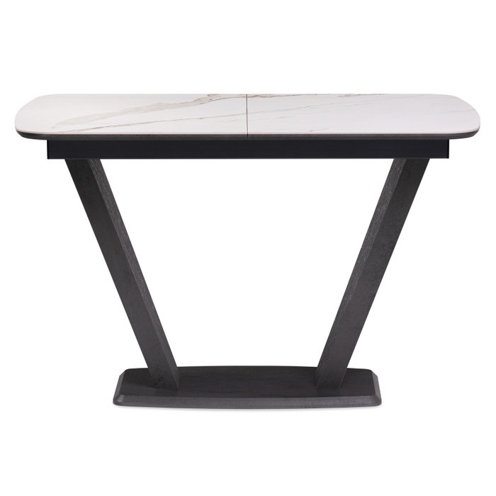 Раздвижной обеденный стол Петир черно-белого цвета - купить Обеденные столы по цене 36390.0