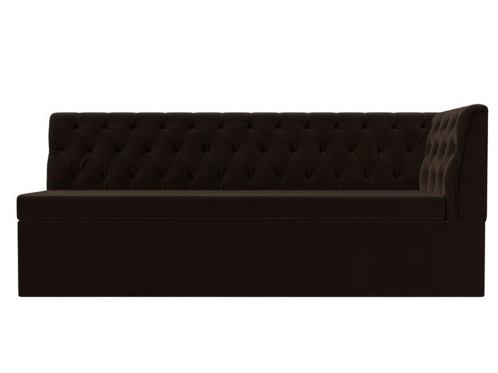 Диван-кровать Маркиз коричневого цвета с углом справа - купить Прямые диваны по цене 35999.0