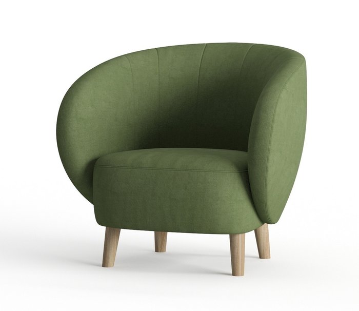 Кресло Чарльз в обивке из велюра темно-зеленого цвета