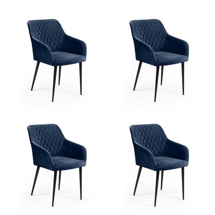 Комплект стульев Robert с подлокотниками  синего цвета