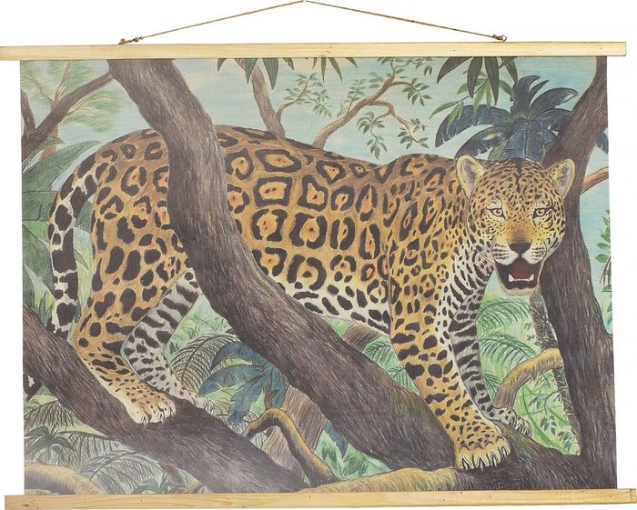 Картина подвесная Леопард зеленого цвета