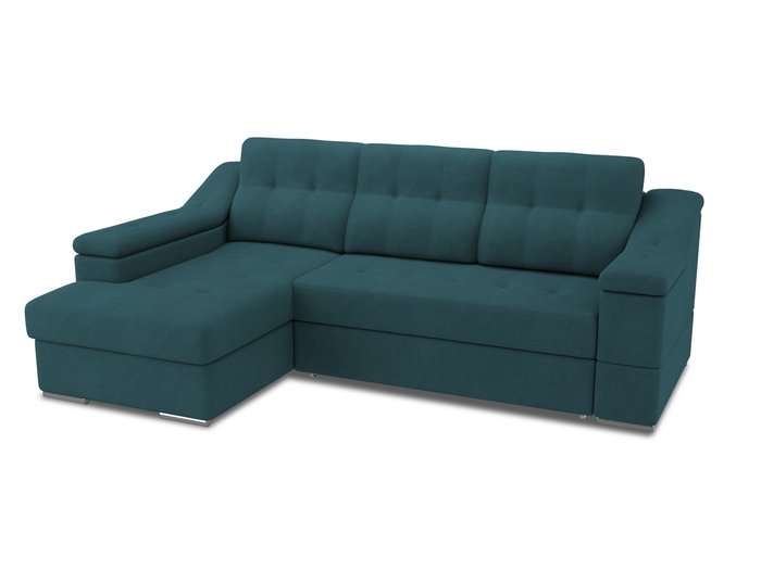 Угловой диван-кровать левый Liverpool сине-зеленого цвета - купить Угловые диваны по цене 86600.0