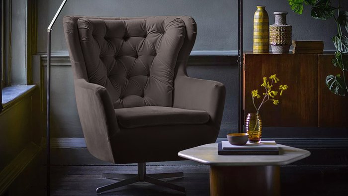 Кресло Дерби 2 темно-коричневого цвета - купить Интерьерные кресла по цене 43400.0