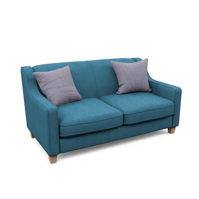 Двухместный диван Агата M синего цвета - купить Прямые диваны по цене 68310.0