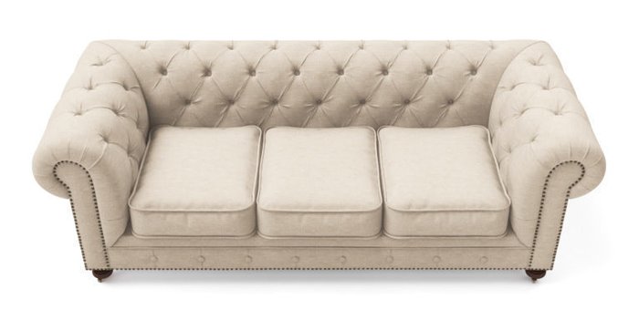 Трехместный диван Chesterfield Lux бежевый - купить Прямые диваны по цене 78400.0