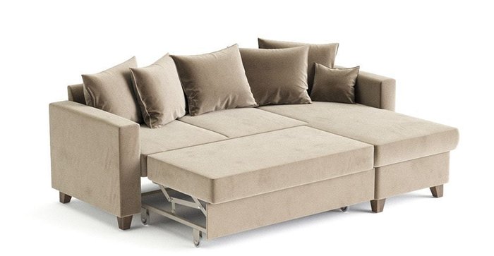 Угловой диван-кровать Эмилио бежевого цвета - лучшие Угловые диваны в INMYROOM