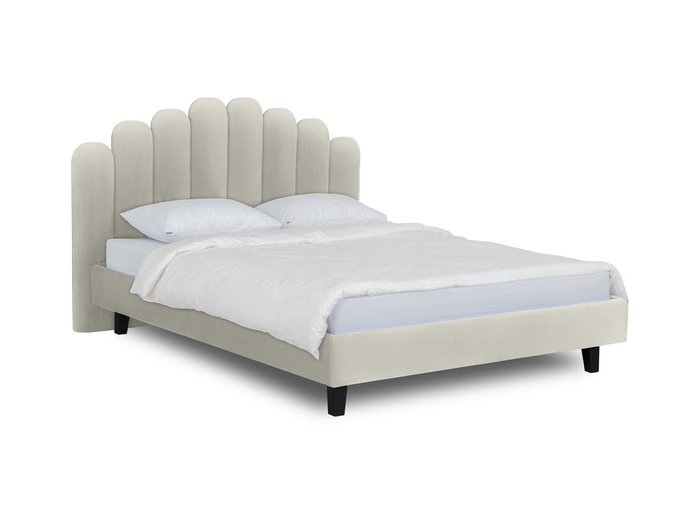 Кровать Queen Sharlotta L светло-серого цвета 160х200