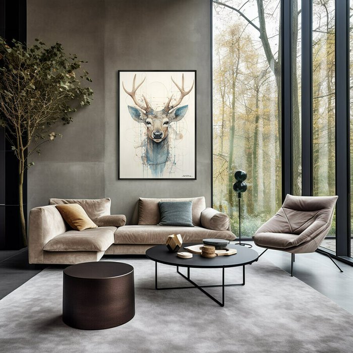Репродукция картины Enchanted Deer, No 2, 2024г. - лучшие Картины в INMYROOM