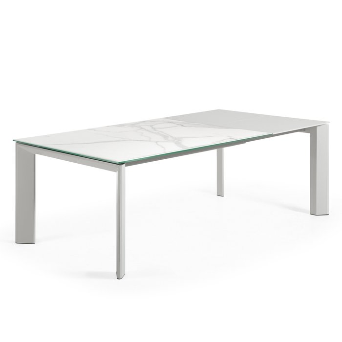 Раздвижной обеденный стол Atta L белого цвета - лучшие Обеденные столы в INMYROOM