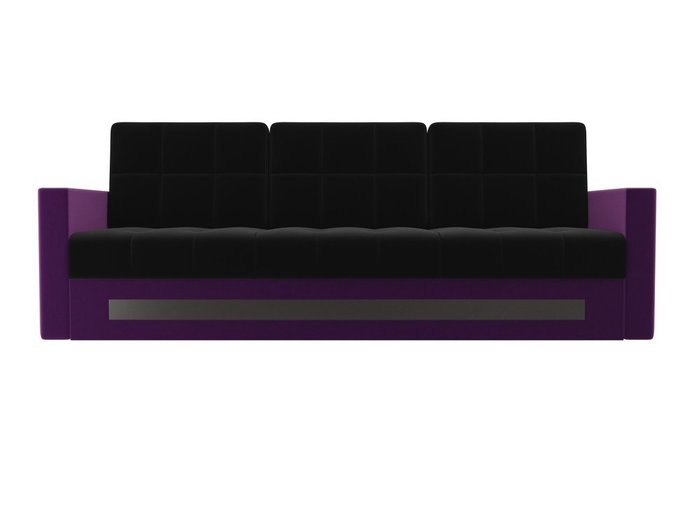Прямой диван-кровать Белла черно-фиолетового цвета  - купить Прямые диваны по цене 30990.0