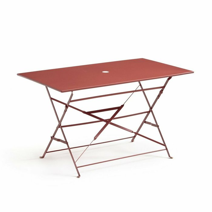 Стол складной прямоугольный из металла Ozevan красно-коричневого цвета