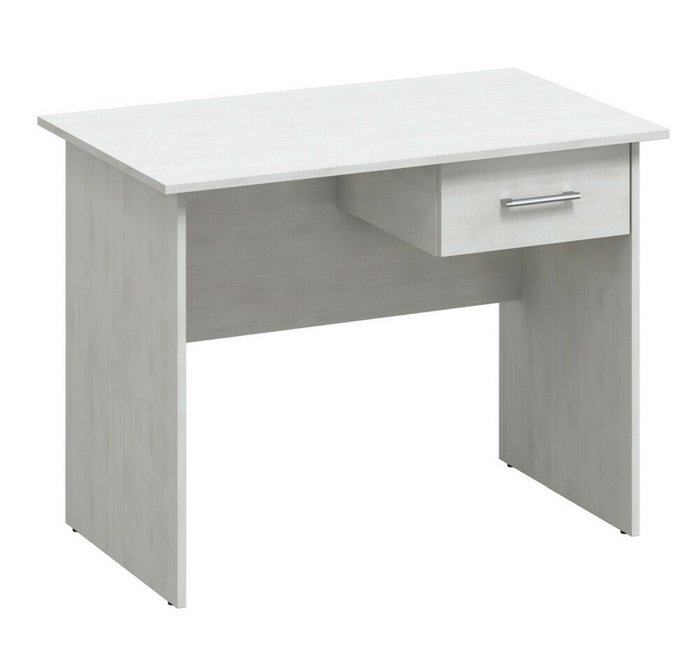 Стол письменный с ящиком серо-белого цвета